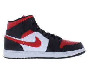 Nike Air Jordan 1 Mid Shoes for Men in White, Black, and Red – Size 9