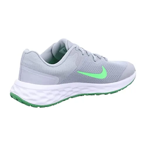 Nike Boy’s Sneaker, Smoke Grey/green Strike, 4 Big Kid Nike Revolution Kids Running Shoes