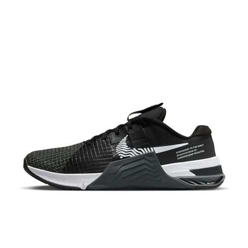 Nike Metcon 8 Workout Sneaker For Men In Black/white/smoke - Size 9