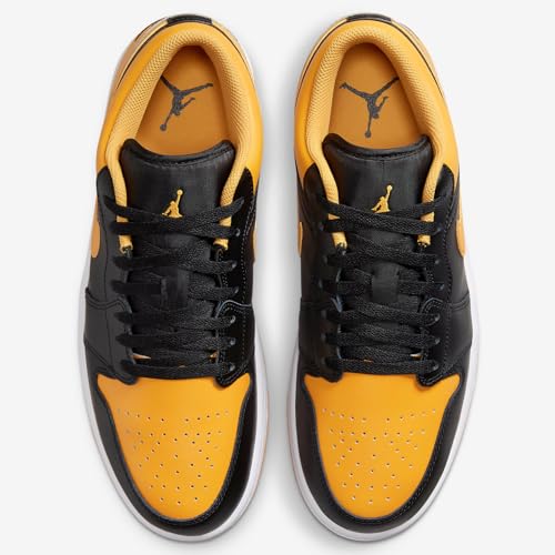 Air Jordan 1 Low Men's Shoes - Black/yellow Ochre-white - Size 9