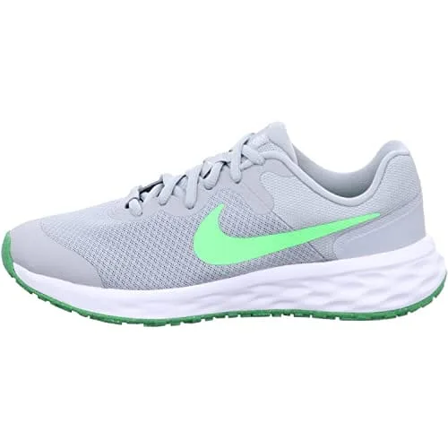Nike Boy’s Sneaker, Smoke Grey/green Strike, 4 Big Kid Nike Revolution Kids Running Shoes