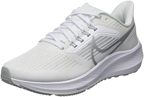 Nike Women's Air Zoom Pegasus 39 Running Shoe - White/silver - Size 8